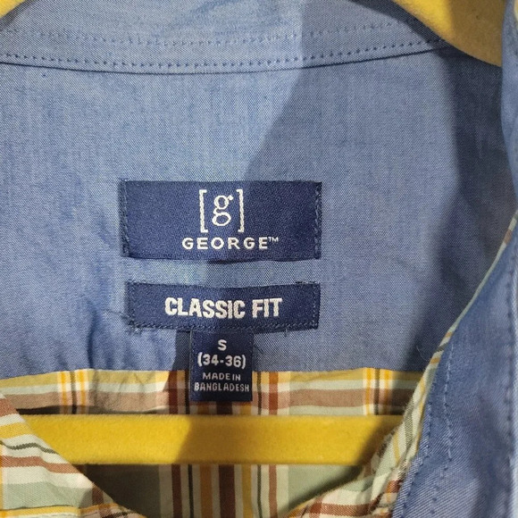 NWOT George Classic Multi-colored Long Sleeve Button Up kle Resistant Size Small - Picture 2 of 15